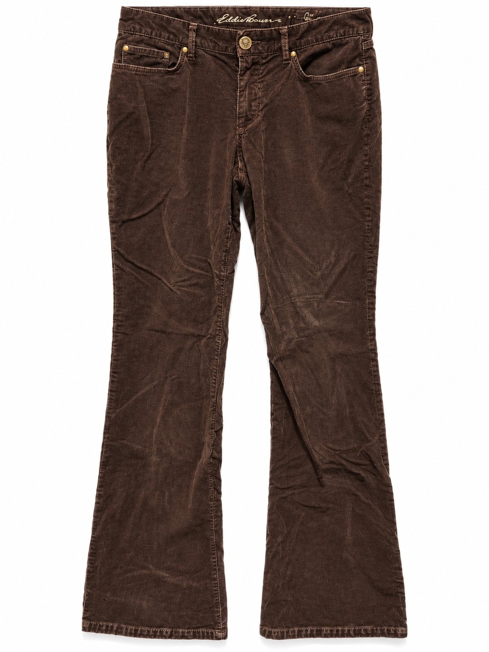 Eddie Bauer Curvy Bootcut Brown Pants Specially Dyed Size T5